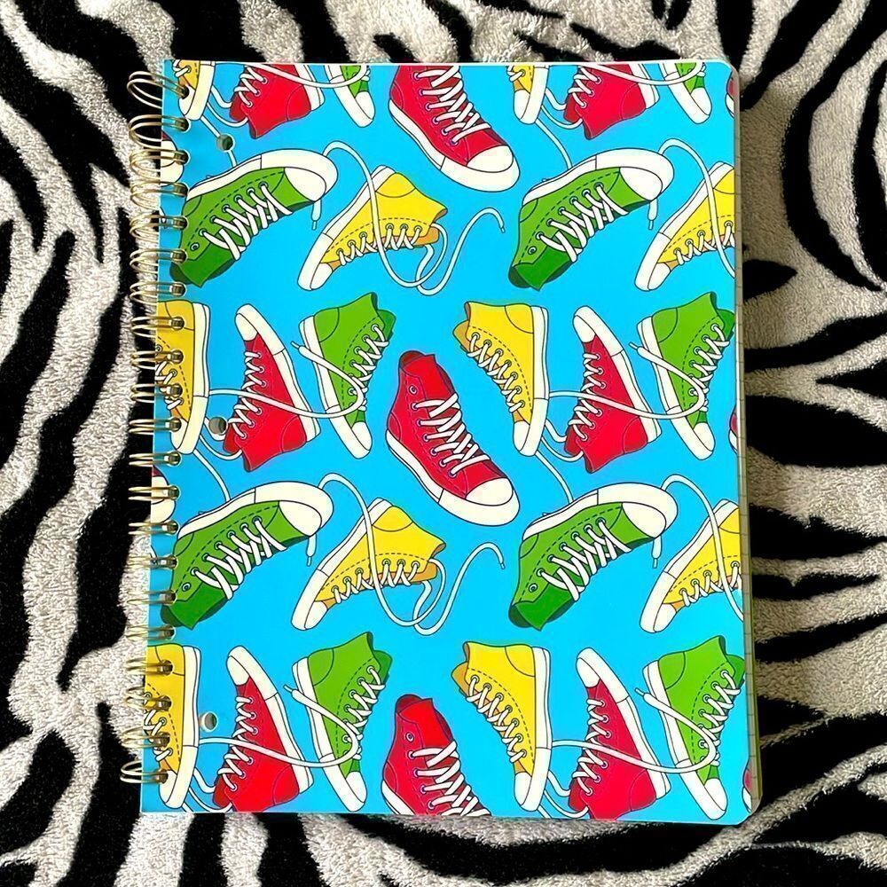 New Eccolo 5 subject college perforated converse hi top sneakers spiral notebook